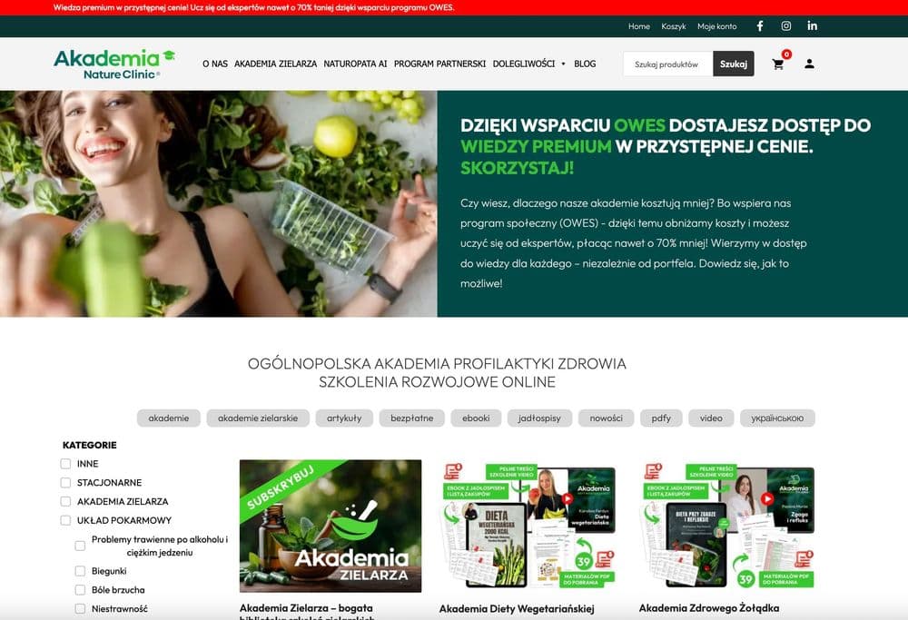 NatureClinic - Dedykowana platforma subskrypcyjna i MLM